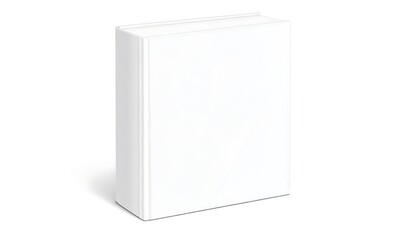 Isolated blank hardcover book stands upright against a white background, casting shadow, ready for cover design
