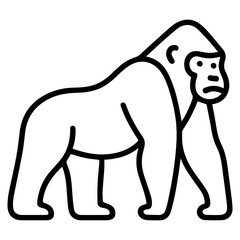 gorilla icon or logo symbol line vector illustration 