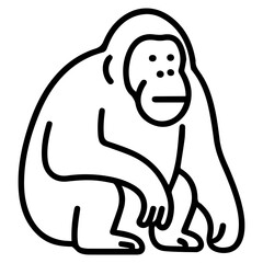 chimpanzees icon or logo symbol line vector illustration 