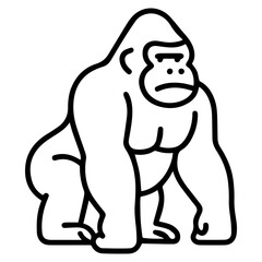 gigantopithecus icon or logo symbol line vector illustration 