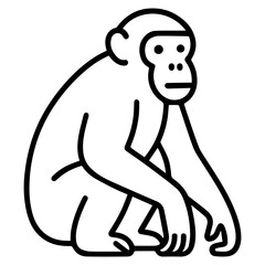 orangutan icon or logo symbol line vector illustration 