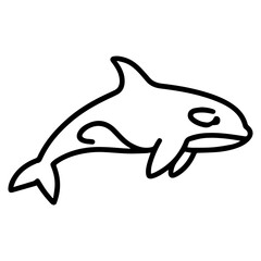 killer whale icon or logo symbol line vector illustration 