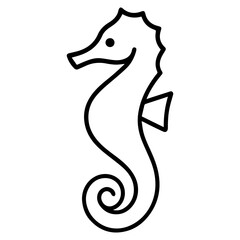 sea ??horse icon or logo symbol line vector illustration 