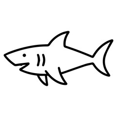 great white shark icon or logo symbol line vector illustration 
