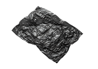 Ultra highresolution, professional studio photography of illustration of a crumpled piece of black textured paper or fabric, isolated on transparent background
