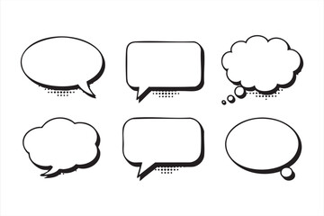 Comic style text bubbles and thought clouds for creative layout and artwork design