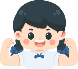 Cartoon Girl Flexing Biceps student