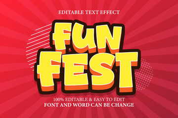 Fun fest editable text effect event template text