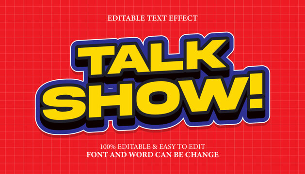 Talk show stickers text effect