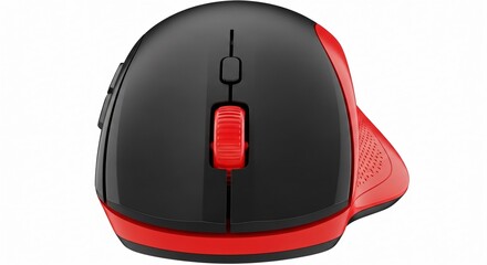 Sleek red and black computer mouse for professional productivity