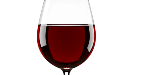 Glass of red wine isolated on white background