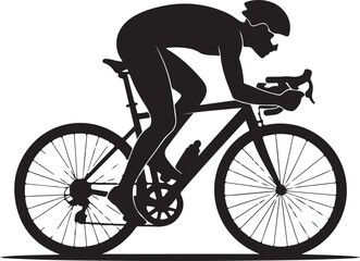 Naklejka premium Cyclist racing forward with speed and determination