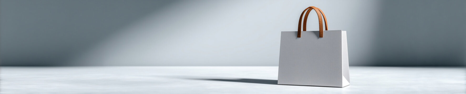 Stylish shopping bag on a table ready for sale during a seasonal promotion