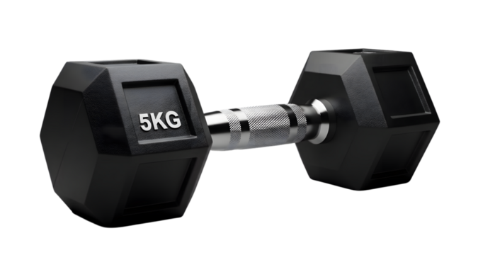 5KG Hex Dumbbell Isolated on White Background