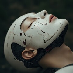 Futuristic Humanoid Robot with Intricate Facial Details