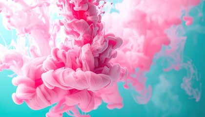 Vivid Pink Ink Swirl in Water