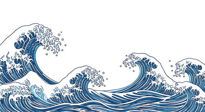 The great wave off kanagawa is a ukiyo e woodblock print by the Japanese artist hokusai.