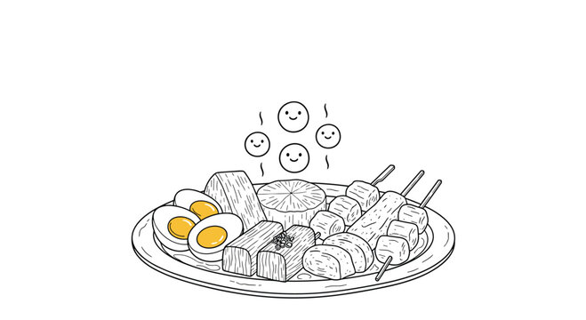 A delightful plate of assorted food items served with steam.