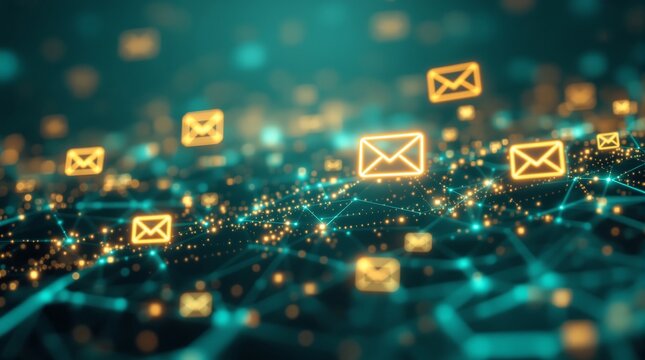 Email marketing strategy digital communication network connection technology concept design illu stration