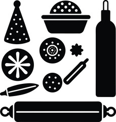 A colorful set of round, plastic buttons for web design featuring vector icons and symbols