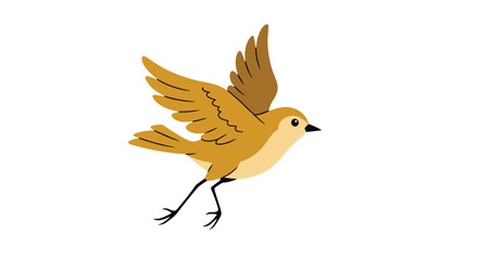 A small brown bird with outstretched wings flying gracefully in the air.