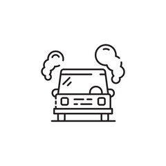 Road pollution icon, pollution city, smoke thin line and pixel Symbol Outline icon Editable Stroke