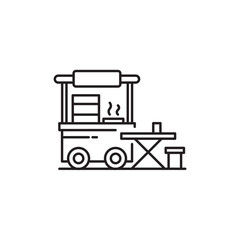 Street Food icon, Stall, Food cart Symbol Outline icon Transparent background Editable Stroke