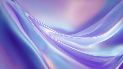 Obraz premium Fluid, ethereal abstract with flowing, iridescent forms in shades of purple, blue, and touches of pink, creating a soft, dreamy, and visually engaging composition with a sense of movement and...