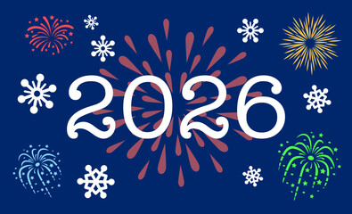 Happy New Year 2026 Fireworks Celebration Background