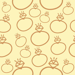 Diamond Rings Seamless Pattern Vector Illustration