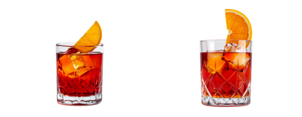  Classic Negroni Cocktail with Orange Slice