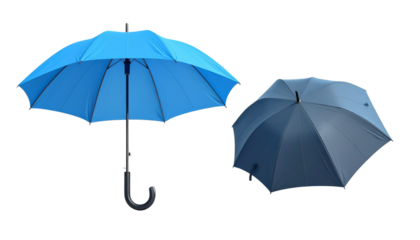  Umbrella bundle with open and closed versions isolated on transparent background