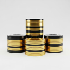 Stacks of Gold and Black Casino Chips Keywords: casino chips, ga