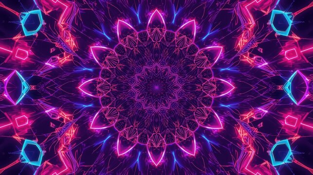 Psychedelic Geometric Digital Art Abstract Background Pattern
