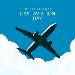 vector international civil aviation day poster template