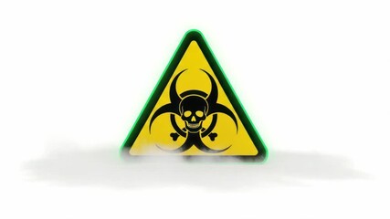 Animated biohazard symbol array floating in misty environment, health hazard backdrop, - Powered by Adobe
