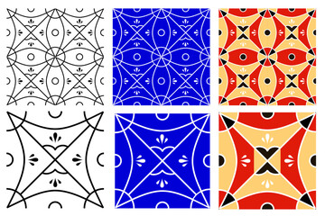 vector abstract pattern, folk texture, geometric seamless tile 