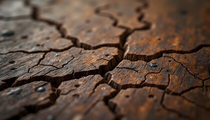Detailed Macro of Aged Oak Wood