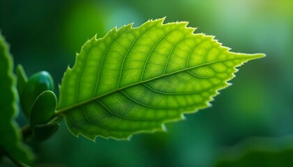 Green Leaf Vein Macro Background