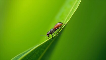Insect on Leaf Macro Nature Background