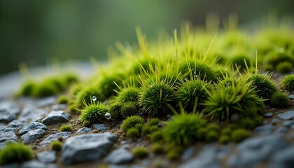 Moss and Lichen Macro Nature Background