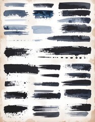 Collection of artistic brush strokes