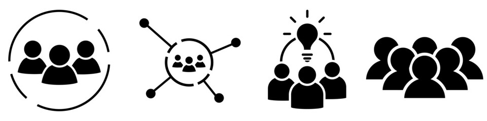 Team Vector icon set. development illustration sign collection. progress symbol or logo. 