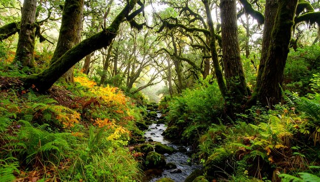 Lush forest stream - Powered by Adobe