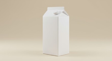Minimalist milk carton mockup on a neutral background for branding projects