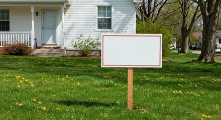 Blank yard sign presents opportunity for real estate or marketing campaign