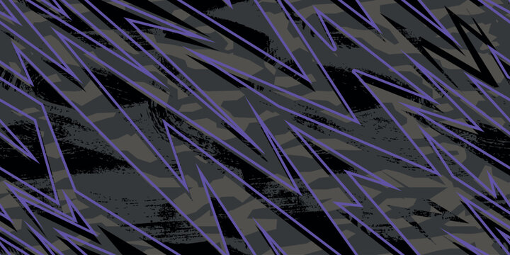 Vector seamless camo tiger stripe army fatigue pattern design	
