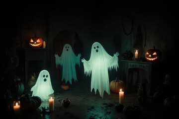 Supernatural Halloween Lights Showcasing Phantom Figures