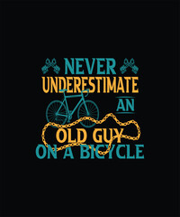 Playful Old Guy Cycling Joke Tee Design