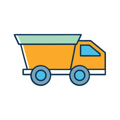 Vector art of cartoon dump truck